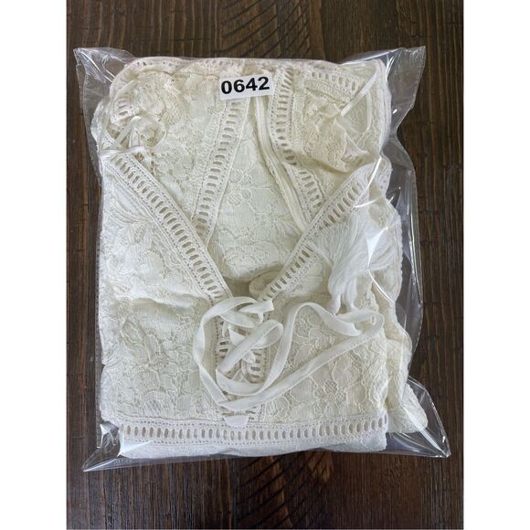 Altard State Maxi‎ Dress Women M White Boho Lace Bridal Bridesmaid Backless - Picture 15 of 15